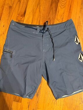 Volcom Slate Blue Boardshorts with Stone Logos